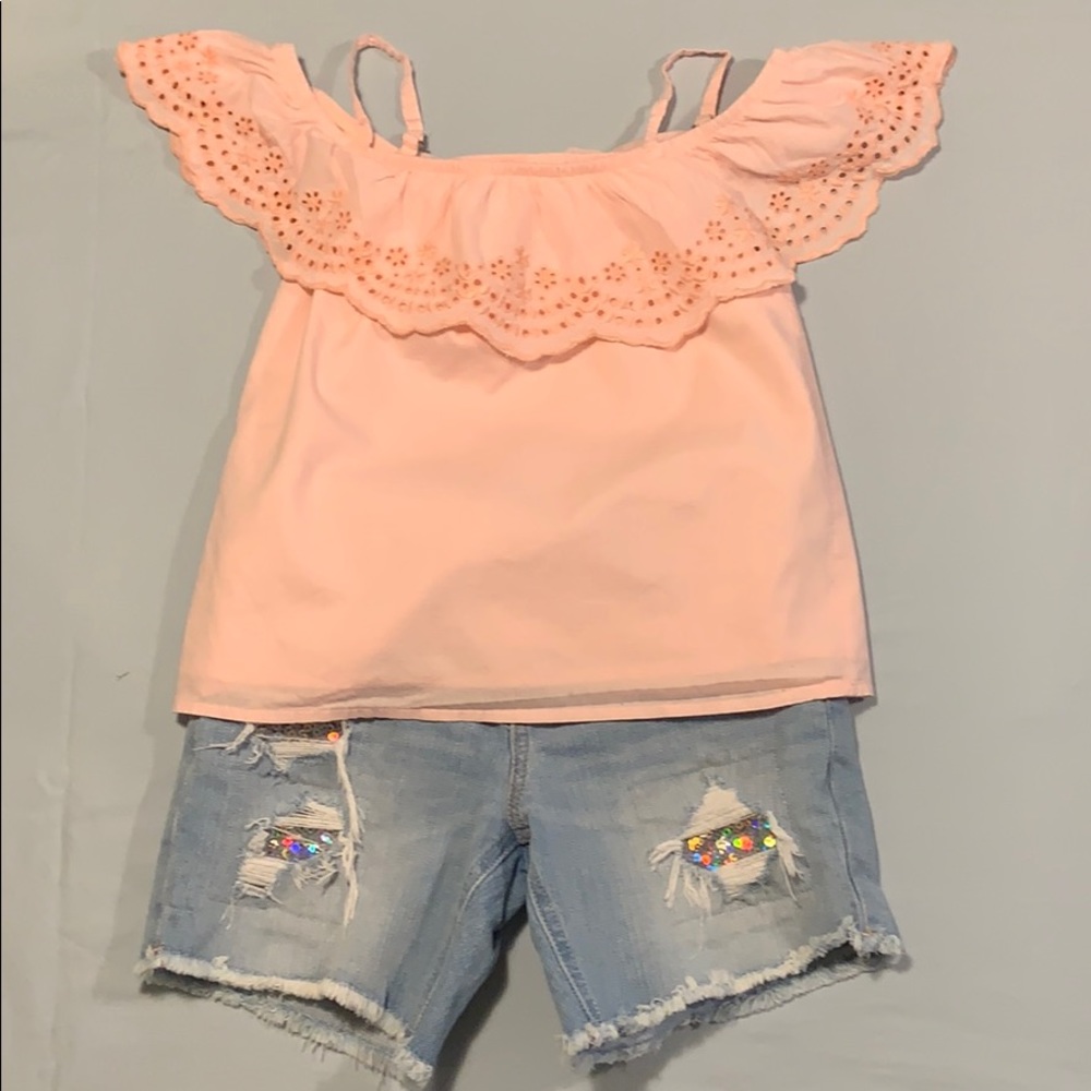 Girls Abercrombie off the shoulder flounce top